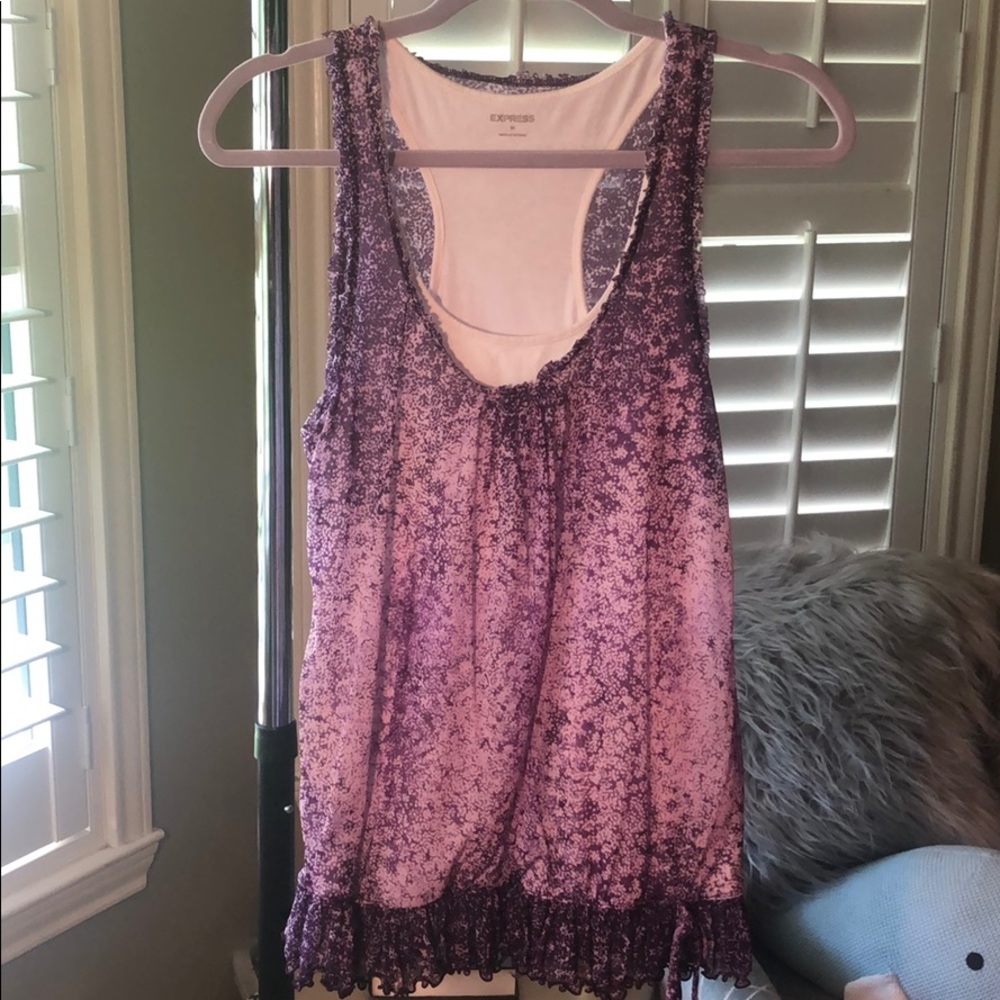 Express purple and white layered tank